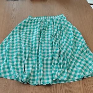 a new day Green and White Checkered Skater Skirt